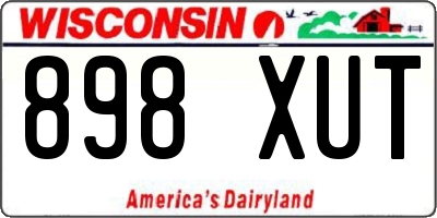 WI license plate 898XUT