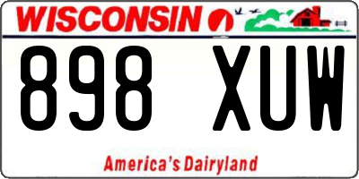 WI license plate 898XUW