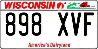 WI license plate 898XVF
