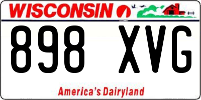 WI license plate 898XVG