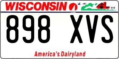 WI license plate 898XVS