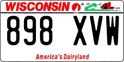 WI license plate 898XVW