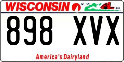 WI license plate 898XVX