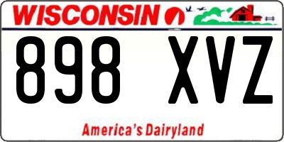 WI license plate 898XVZ