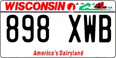 WI license plate 898XWB
