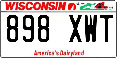 WI license plate 898XWT