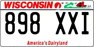 WI license plate 898XXI