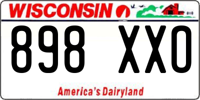 WI license plate 898XXO