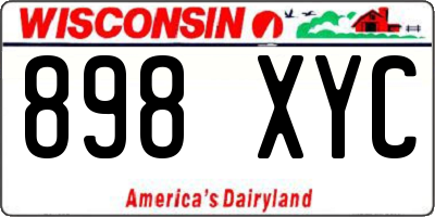 WI license plate 898XYC