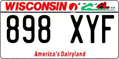 WI license plate 898XYF