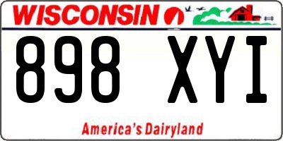 WI license plate 898XYI