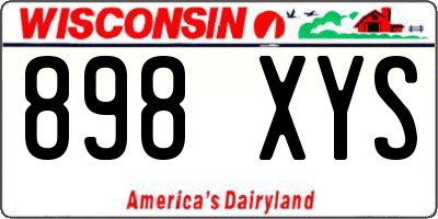 WI license plate 898XYS