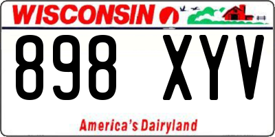 WI license plate 898XYV