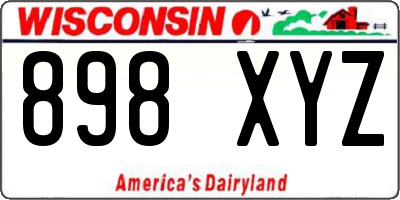 WI license plate 898XYZ