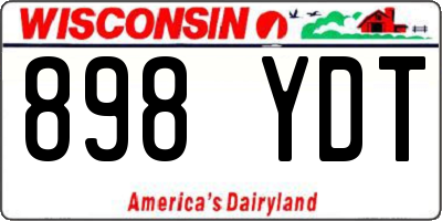 WI license plate 898YDT