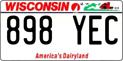 WI license plate 898YEC