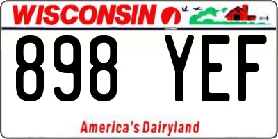 WI license plate 898YEF