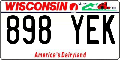 WI license plate 898YEK