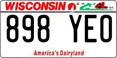 WI license plate 898YEO