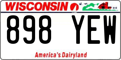 WI license plate 898YEW