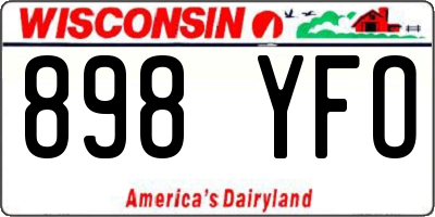 WI license plate 898YFO