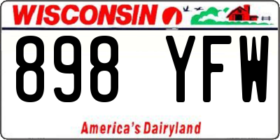 WI license plate 898YFW