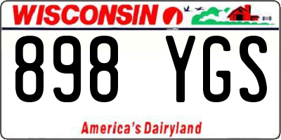 WI license plate 898YGS