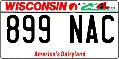 WI license plate 899NAC