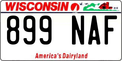 WI license plate 899NAF