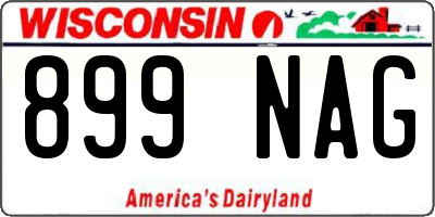 WI license plate 899NAG