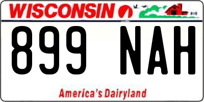 WI license plate 899NAH