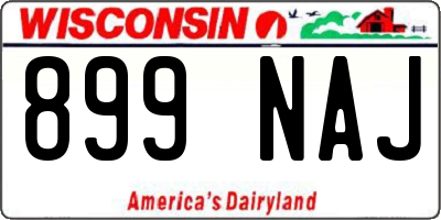 WI license plate 899NAJ