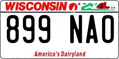 WI license plate 899NAO