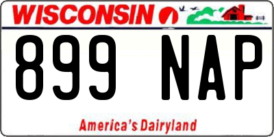WI license plate 899NAP