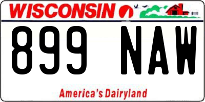 WI license plate 899NAW