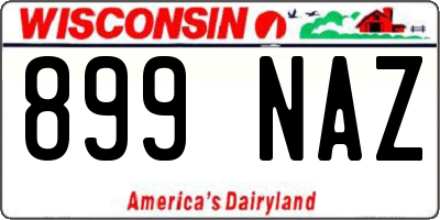 WI license plate 899NAZ