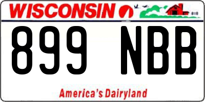 WI license plate 899NBB