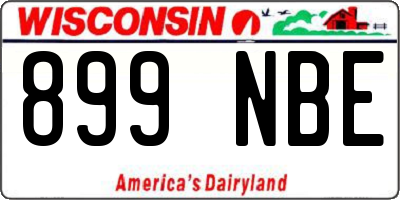 WI license plate 899NBE