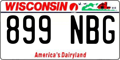 WI license plate 899NBG