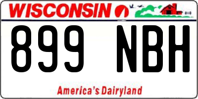 WI license plate 899NBH