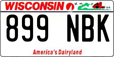 WI license plate 899NBK