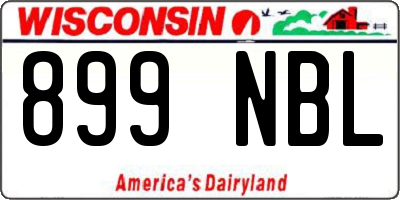 WI license plate 899NBL