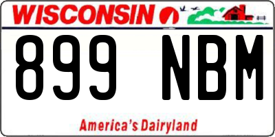 WI license plate 899NBM