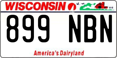 WI license plate 899NBN