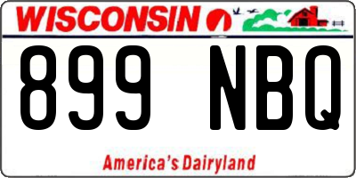 WI license plate 899NBQ