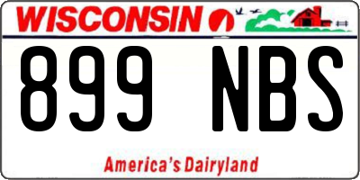 WI license plate 899NBS