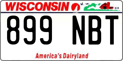 WI license plate 899NBT