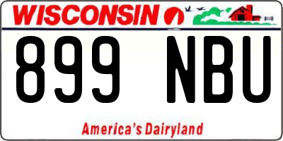 WI license plate 899NBU