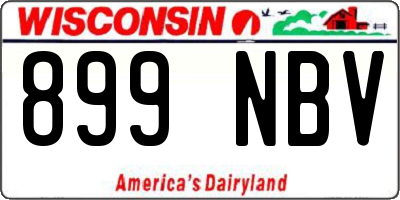 WI license plate 899NBV