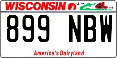 WI license plate 899NBW